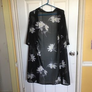 Sheer longline cardigan